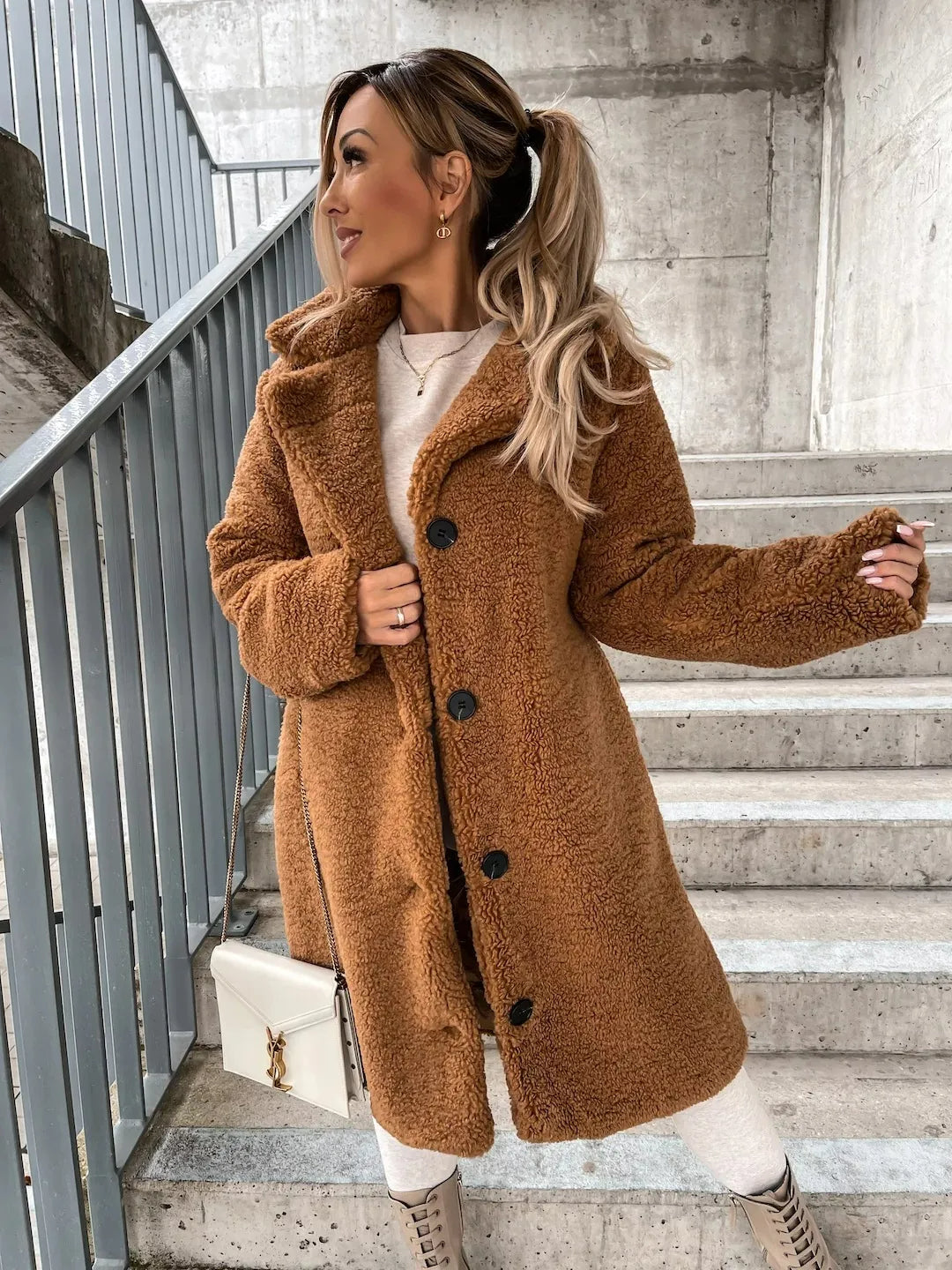 Abrigo de paño acogedor de felpa para mujer | Ka-mostore