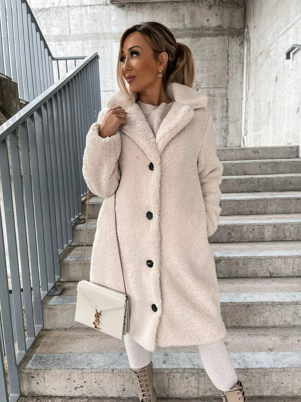Abrigo de paño acogedor de felpa para mujer | Ka-mostore
