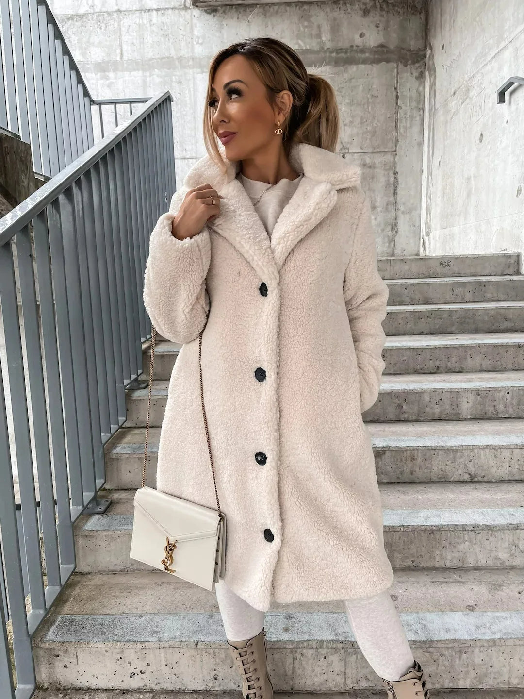 Abrigo de paño acogedor de felpa para mujer | Ka-mostore