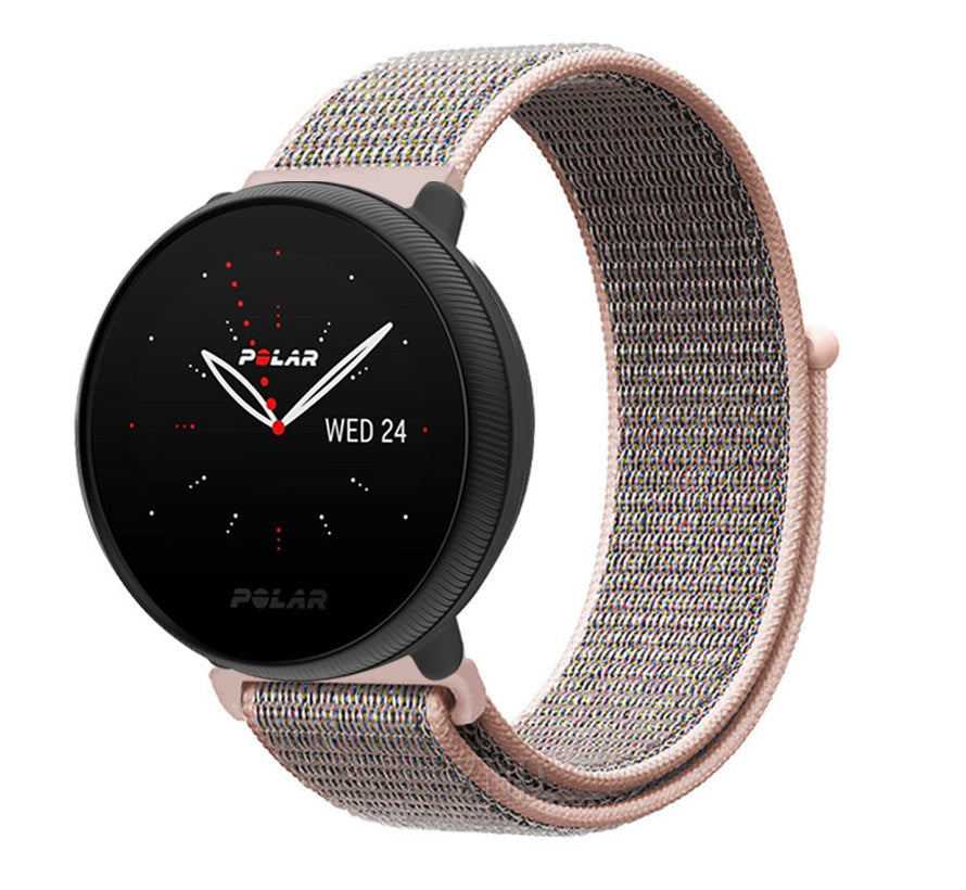 Cinturino in nylon Polar Ignite 2 — cinturino di ricambio grigio e rosa per il polso