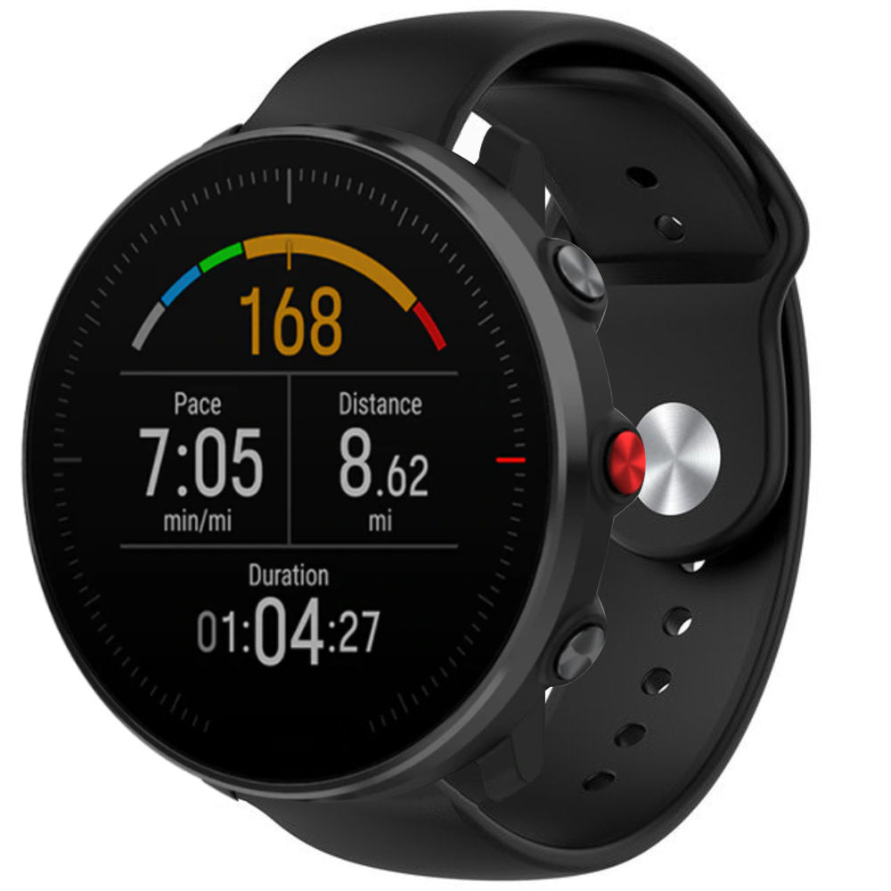 Polar Vantage M Sportarmband — svart silikon, lätt och flexibelt