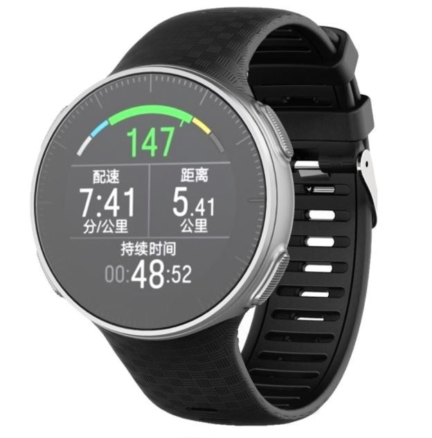 Black Silicone Watch Strap for Polar Vantage V
