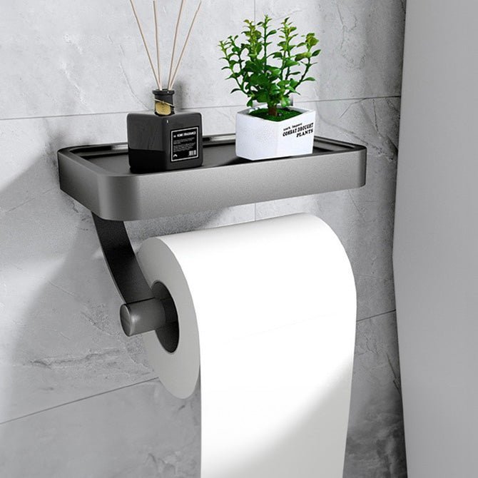 Stainless Steel Toilet Paper Holder With Shelf No Drilling Required