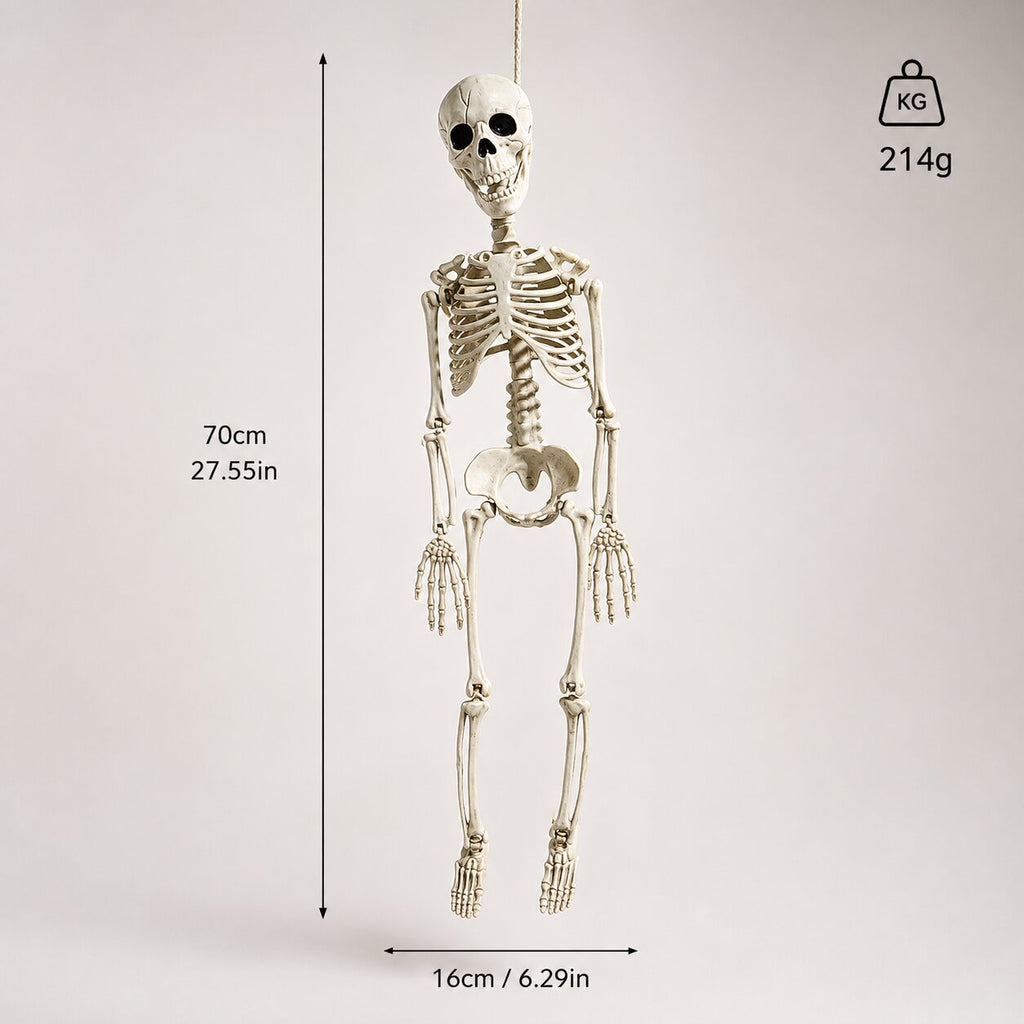 Decoración de esqueleto articulado para Halloween - articulaciones móviles para crear exhibiciones personalizadas, sentado o de pie