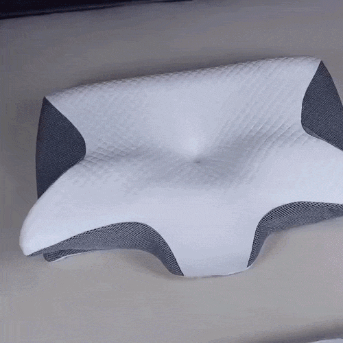 Memory-Foam-Nackenkissen mit Schmetterlingsmotiv für Seiten- und Rückenschläfer — orthopädische Unterstützung, komfortable langsame Rückfederung