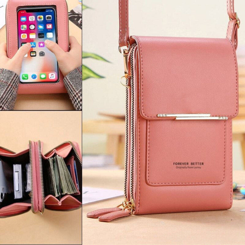 Kompakt lædertaske med justerbar crossbody-rem | Ka-mostore