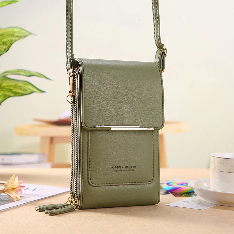 Kompakt lædertaske med justerbar crossbody-rem | Ka-mostore