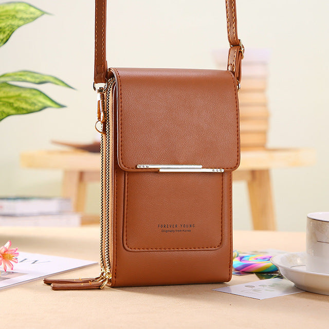 Kompakt lædertaske med justerbar crossbody-rem | Ka-mostore