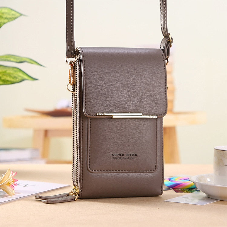 Kompakt lædertaske med justerbar crossbody-rem | Ka-mostore