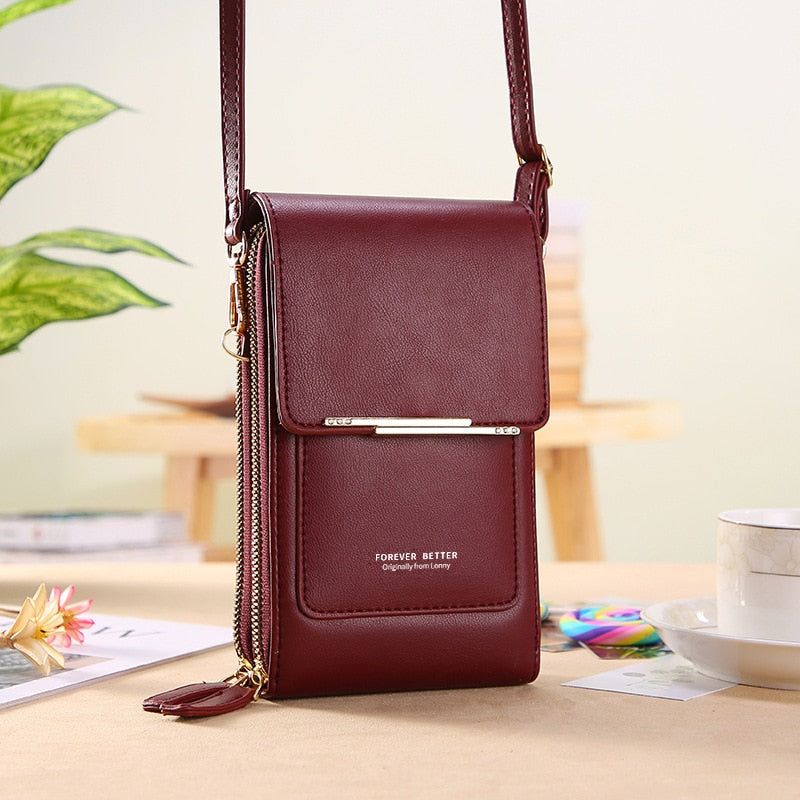 Kompakt lædertaske med justerbar crossbody-rem | Ka-mostore