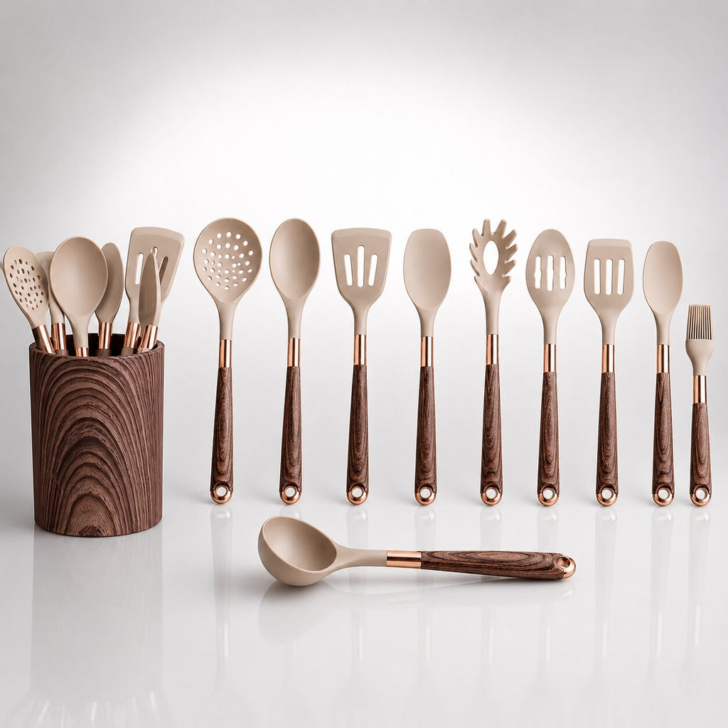 Culinora Silicone Kitchen Utensil Set — Heat-Resistant, Ergonomic Handles