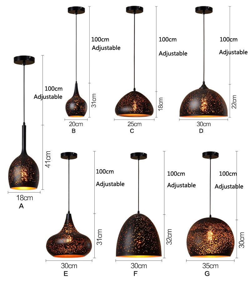 NovaKe Circuit Retro Pendant Light In Iron Finish With E27 Socket For Living Rooms And Kitchens