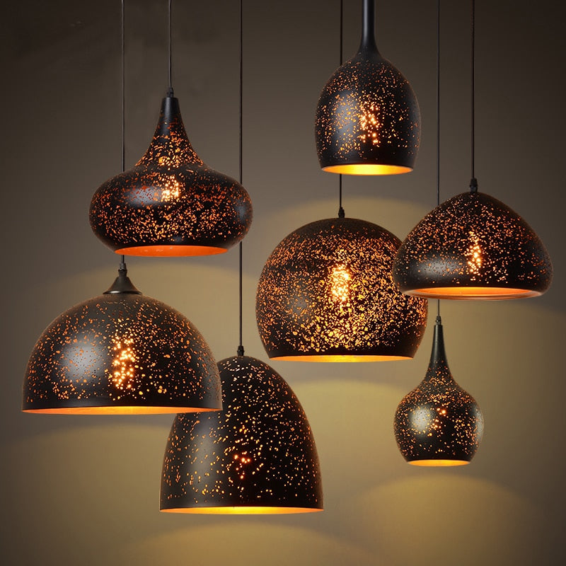 NovaKe Circuit Retro Pendant Light In Iron Finish With E27 Socket For Living Rooms And Kitchens