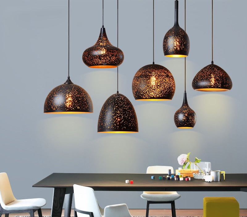 NovaKe Circuit Retro Pendant Light In Iron Finish With E27 Socket For Living Rooms And Kitchens