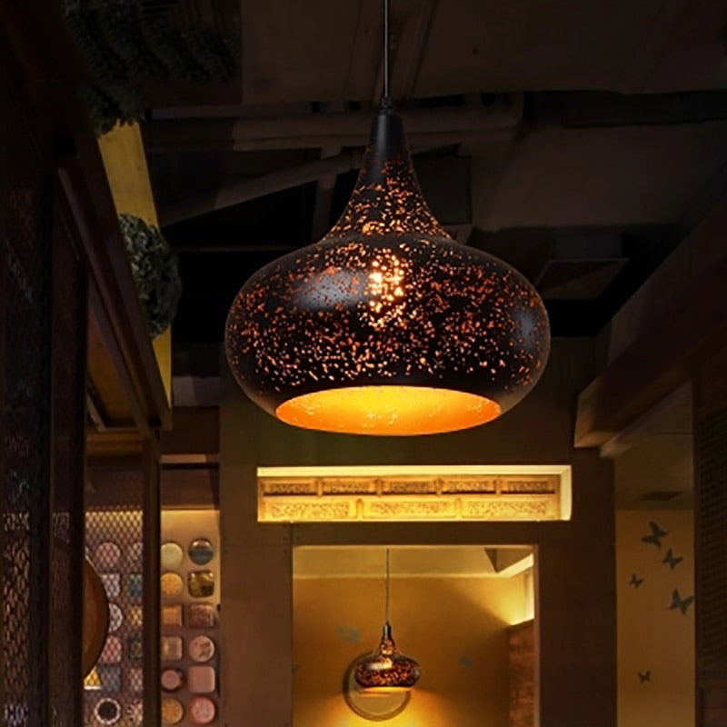 NovaKe Circuit Retro Pendant Light In Iron Finish With E27 Socket For Living Rooms And Kitchens
