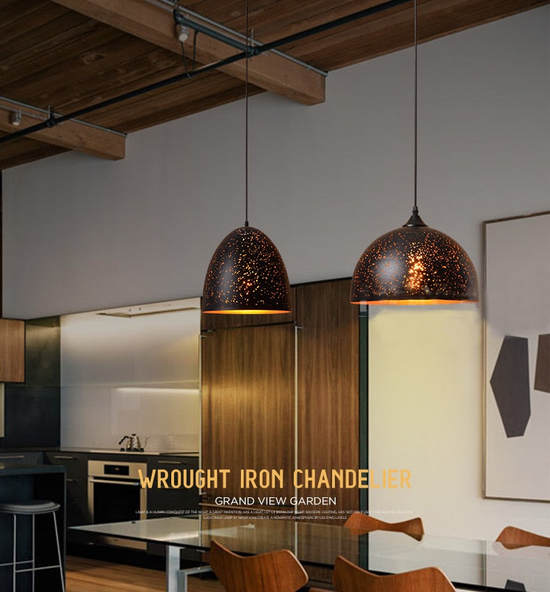 NovaKe Circuit Retro Pendant Light In Iron Finish With E27 Socket For Living Rooms And Kitchens