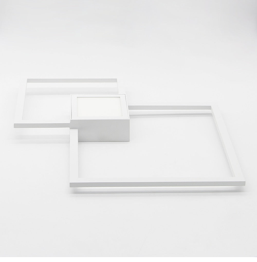 LumaNova Square Light LED Wall Fixture Black And White Finish Indoor Living Room Decor