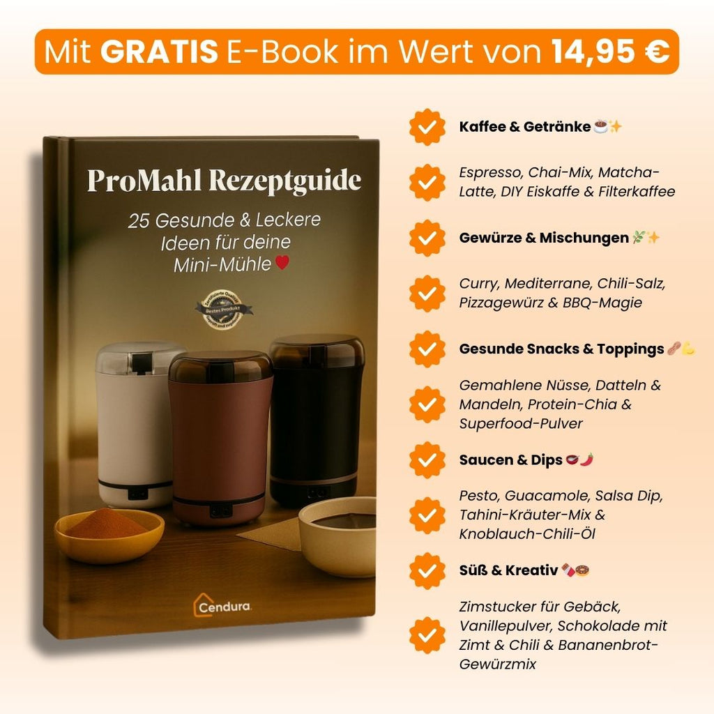 ProMahl Elektrische Kaffee- und Gewürzmühle — Leistungsstarker Motor, Edelstahlklingen
