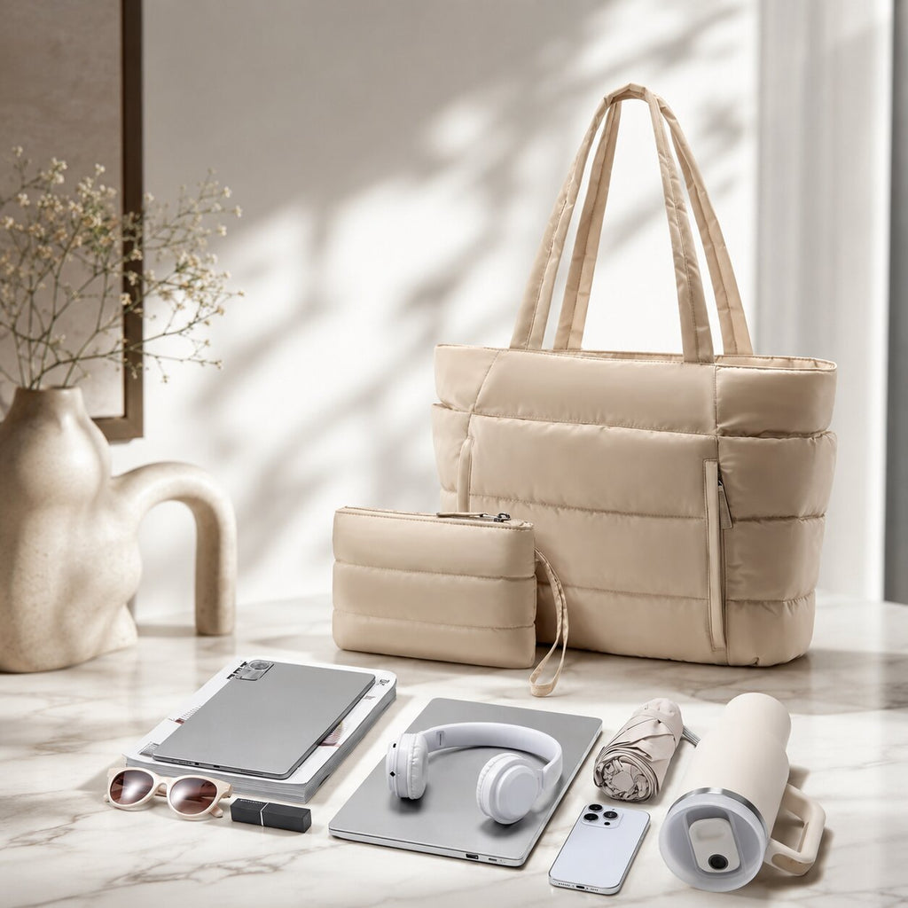 Daunenia Puffer Tote Bag — Lightweight Everyday Carryall
