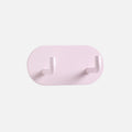 Pink Metal Self-Adhesive Wall Hook Dual Coat Hanger No Drilling