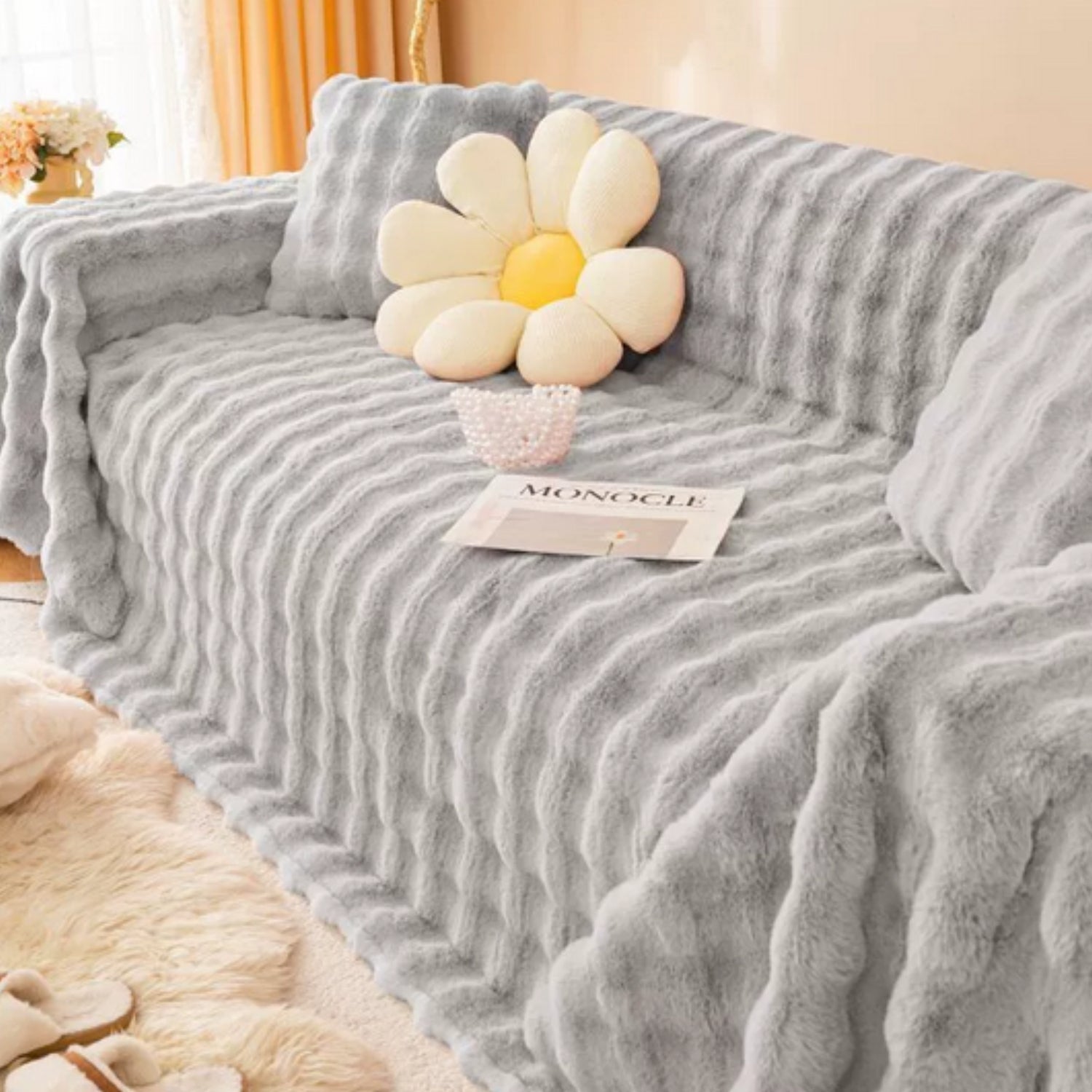 Rabbit Faux Fur Blanket Soft Sofa Cover | Ka-mostore