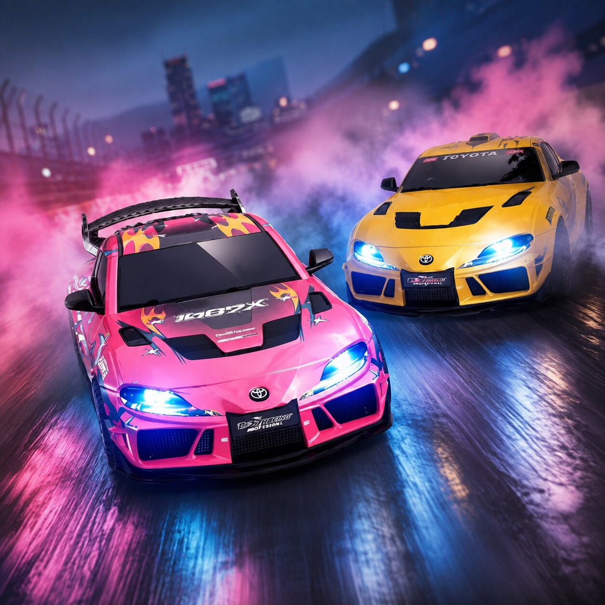Driftkron מכונית RC להיסחפות בקנה מידה 1:43 — בסגנון Toyota Supra עם גירוסקופ מובנה