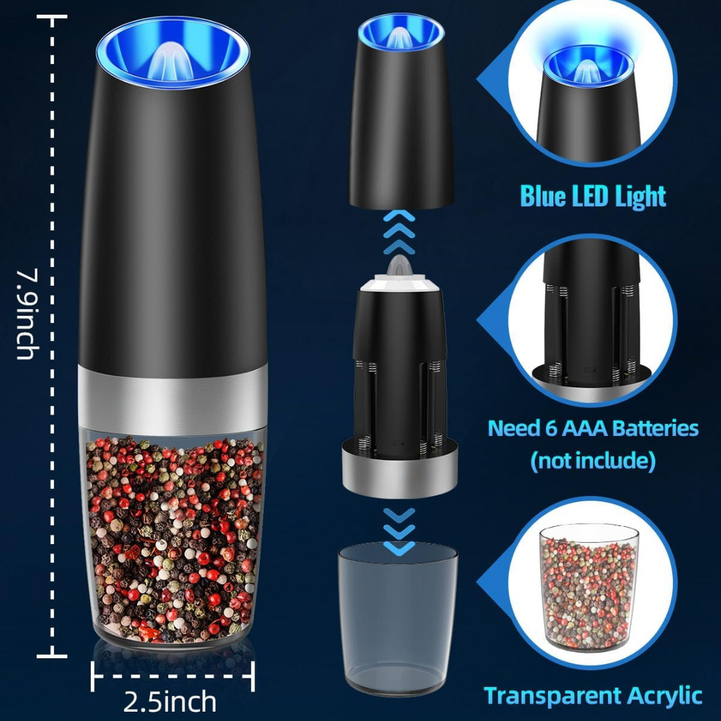 Rechargeable Electric Pepper and Salt Mill Set - GrindMaster Duo | Ka-mostore