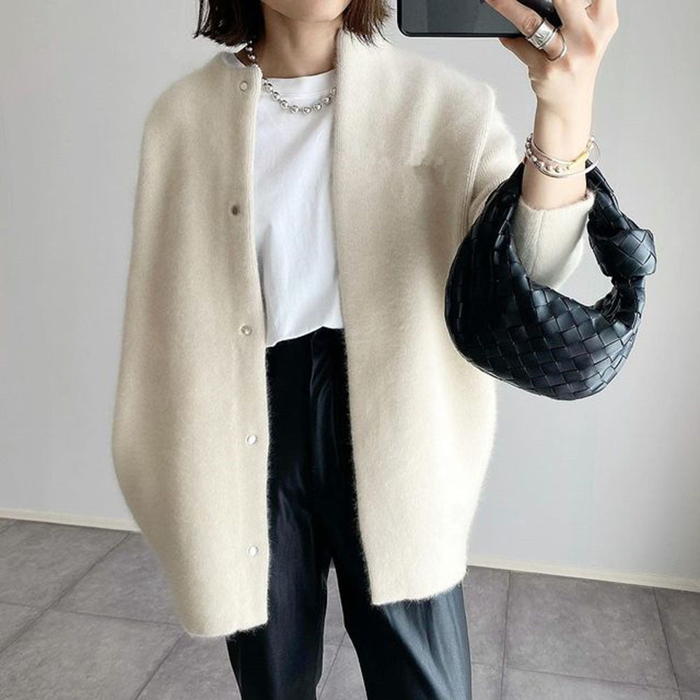 Weich strukturierter, großzügig geschnittener langer Cardigan | Ka-mostore