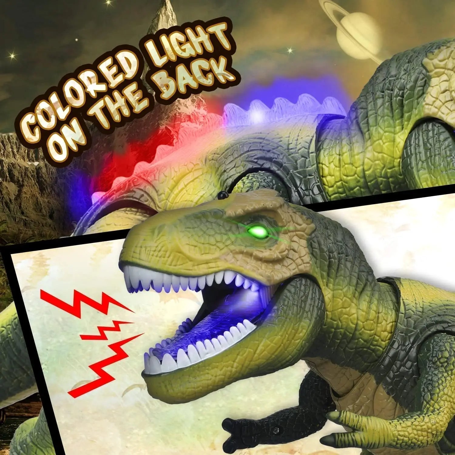 Remote Control T-Rex Dinosaur with LED Light, Walking & Roaring Realistic Dinosaur Toys | Ka-mostore