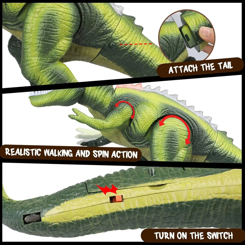 Remote Control T-Rex Dinosaur with LED Light, Walking & Roaring Realistic Dinosaur Toys | Ka-mostore