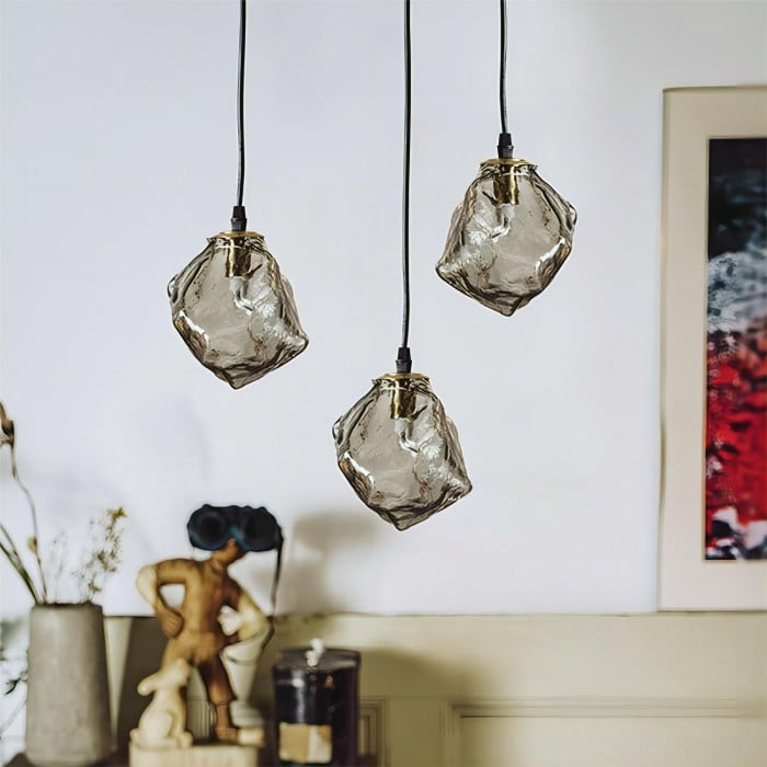 Sculptural Pendant Light With Lava Glass Organic Look For Indoor Ceilings In Modern Interiors