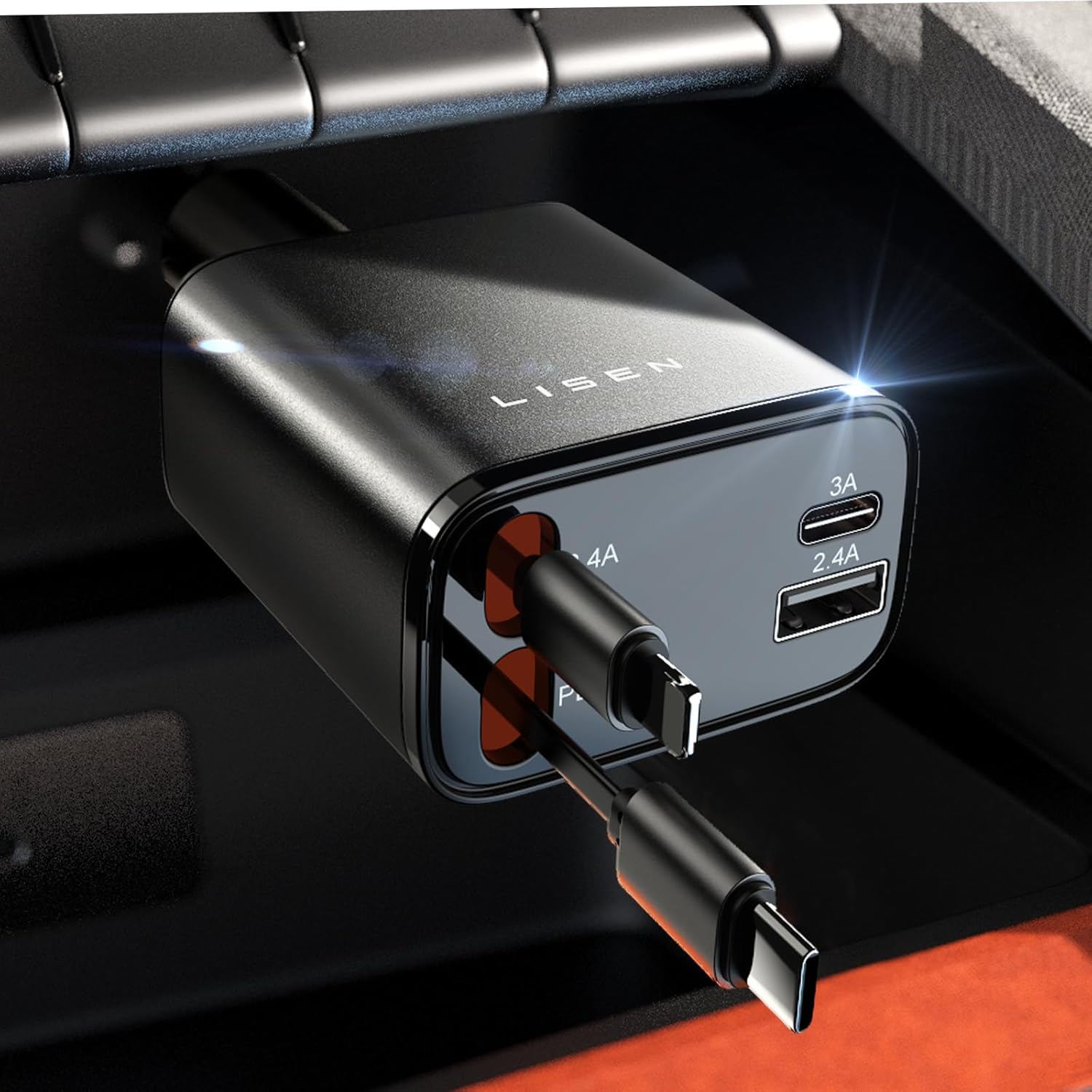 Retractable Car Charger 69W USB C | Ka-mostore