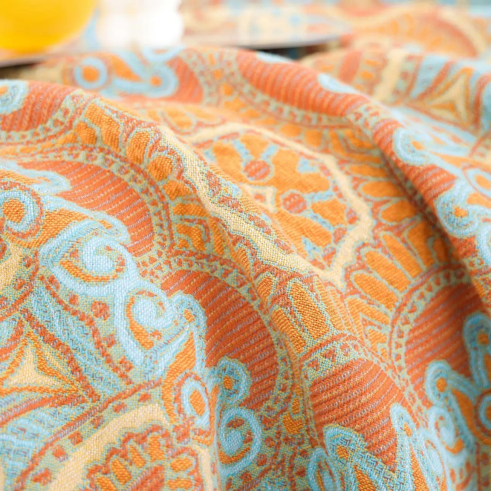 Reversible Paisley Bohemian Cotton Blanket | Ka-mostore