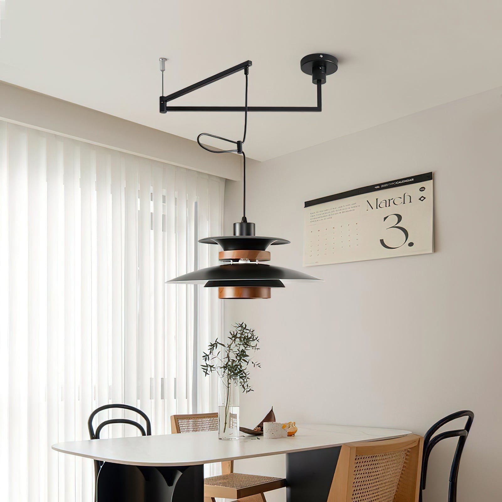 Rotating LED Pendant Light with Adjustable Brightness and Minimalist Style | Ka-mostore