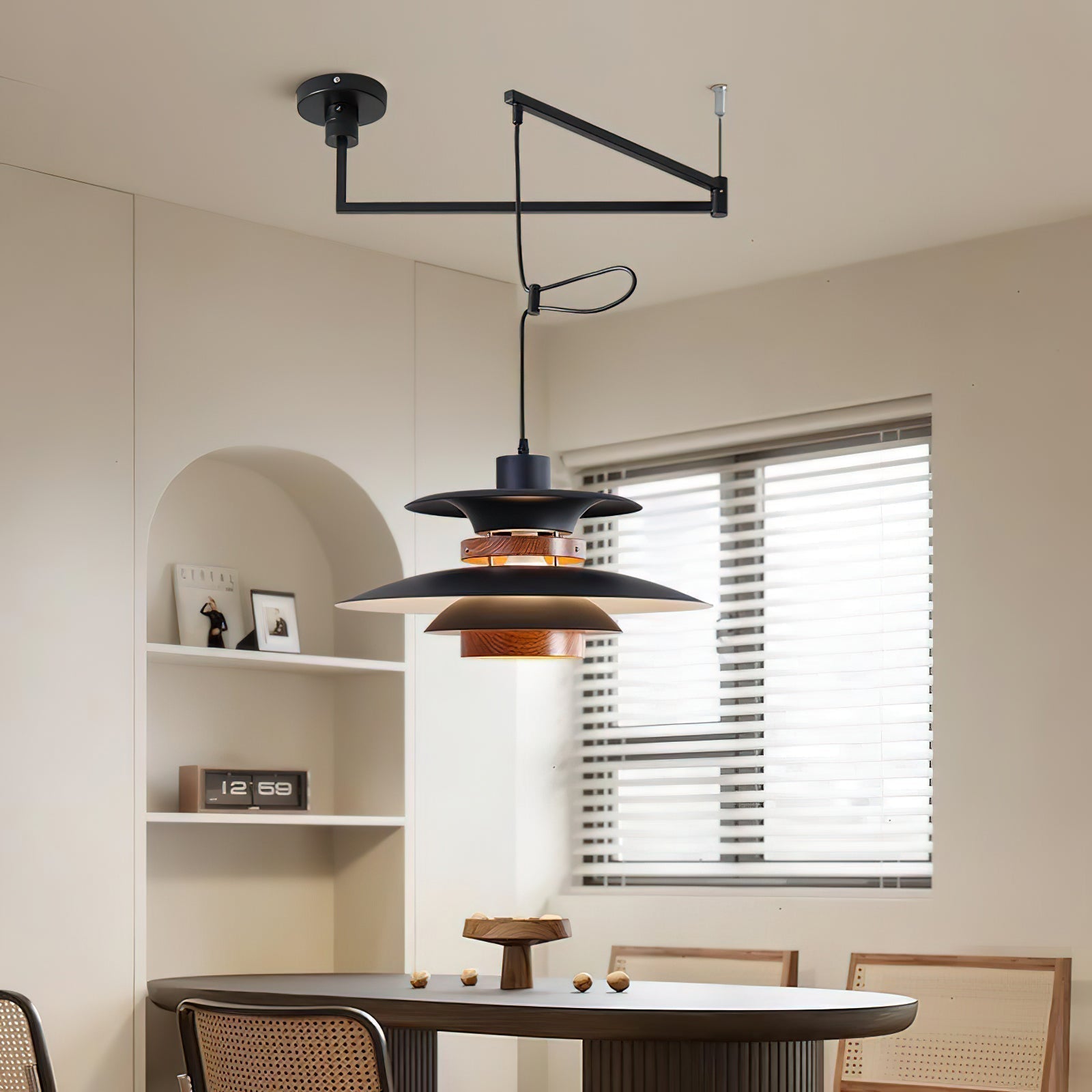 Rotating LED Pendant Light with Adjustable Brightness and Minimalist Style | Ka-mostore