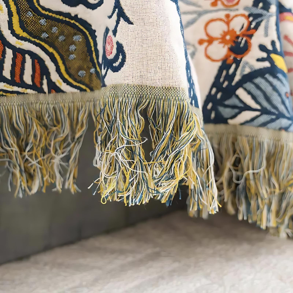 Rustic Artistic Flora Blanket | 100% Floral Cotton Blanket | Ka-mostore