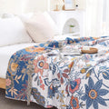 Rustic Artistic Flora Blanket | 100% Floral Cotton Blanket | Ka-mostore
