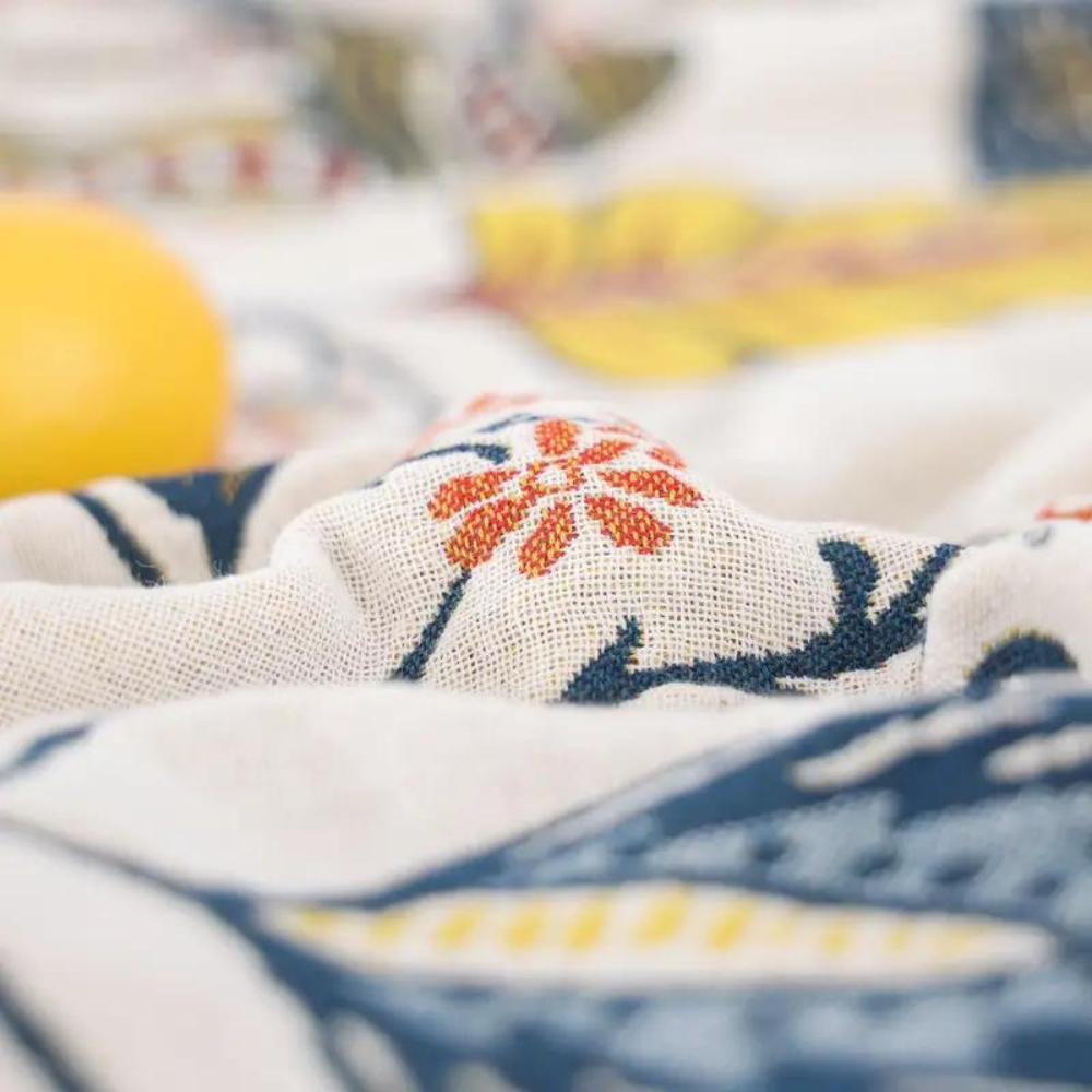 Rustic Artistic Flora Blanket | 100% Floral Cotton Blanket | Ka-mostore