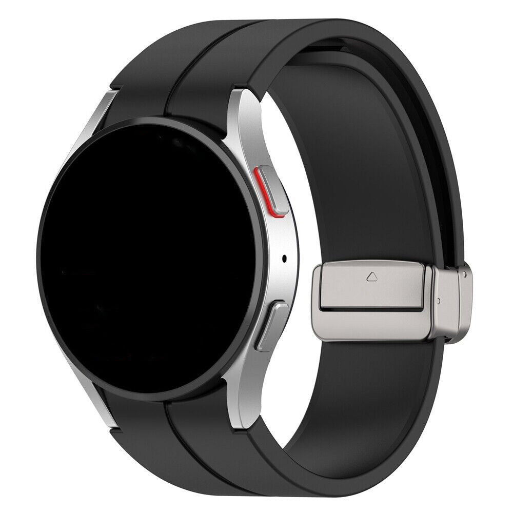 47 mm:n D-soljellinen silikoniranneke Samsung Galaxy Watch 6 Classic -älykelloon – musta