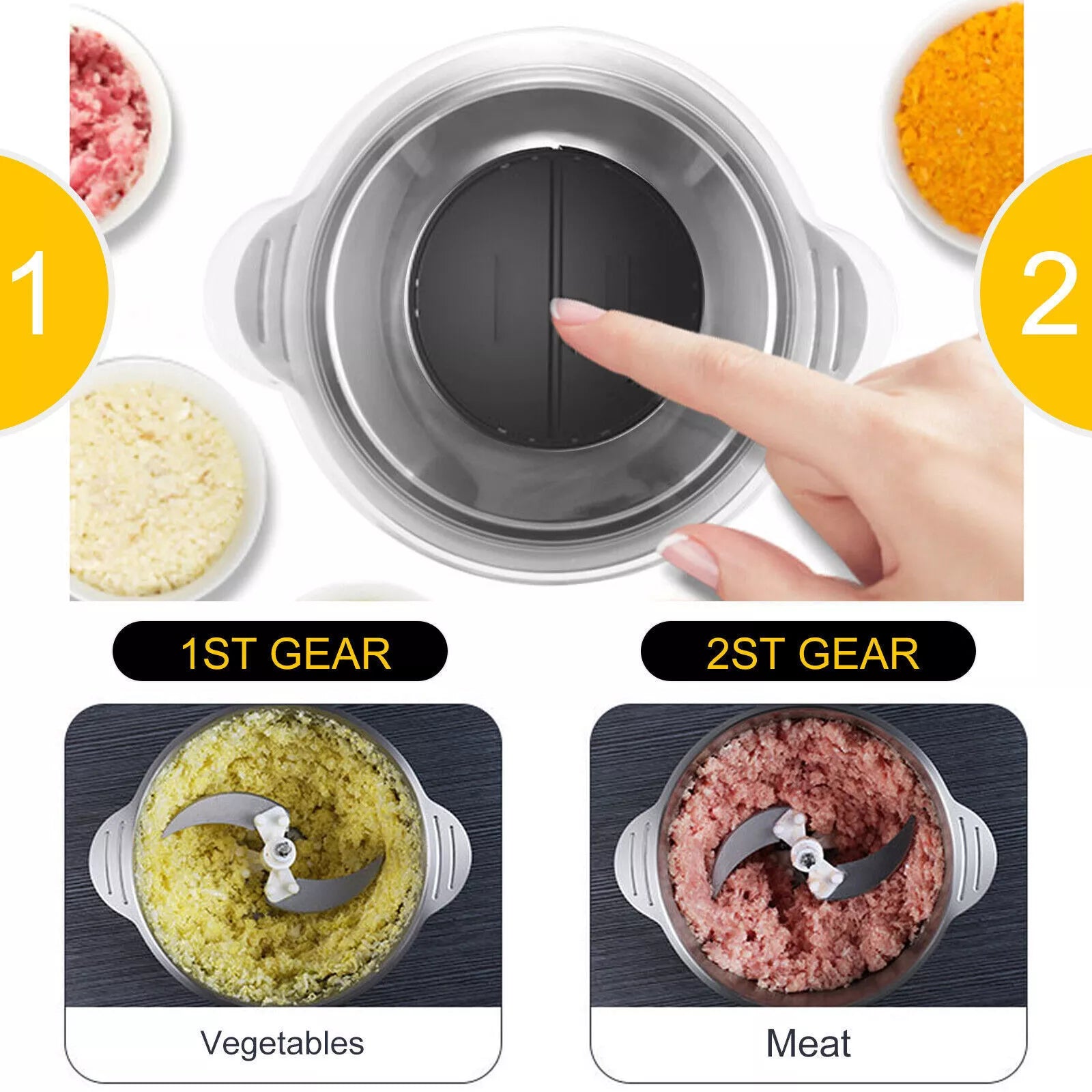 NovaBlend 2L-matblender — 300 W motor, 4D-blader i rustfritt stål