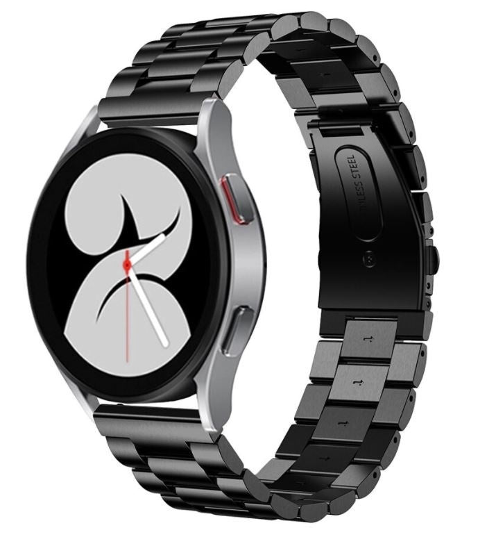 سوار ساعة Samsung Galaxy Watch 4 مقاس 44 مم — سوار روابط من الفولاذ المقاوم للصدأ باللون الأسود
