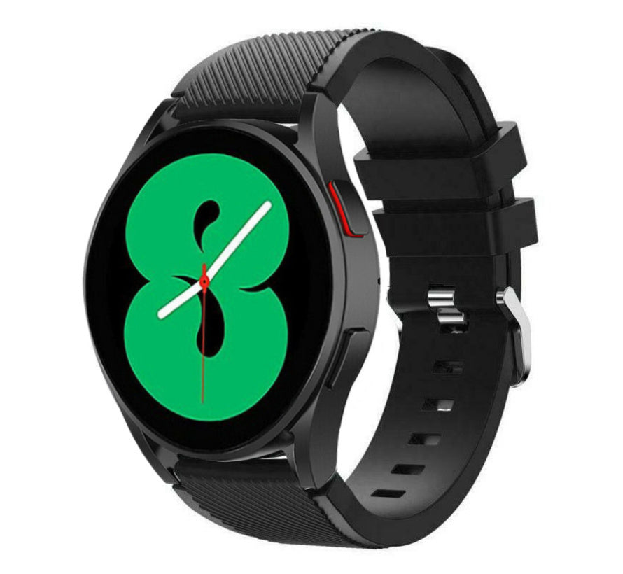 Samsung Galaxy Watch 4 44mm – černý silikonový řemínek s nastavitelným zapínáním na přezku