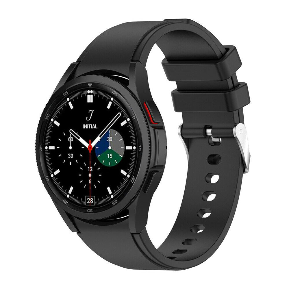 Μαύρο λουράκι σιλικόνης για Samsung Galaxy Watch 4 Classic 46mm — Σχεδιασμός ακριβούς εφαρμογής