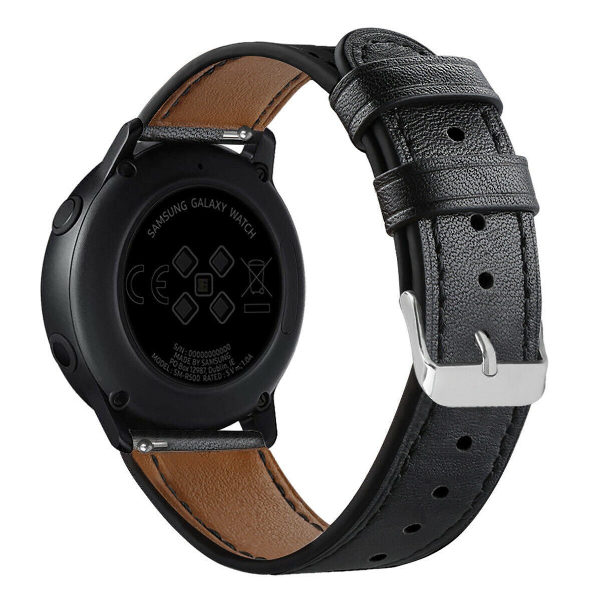 Samsung Galaxy Watch 4 Classic 46mm — Slim Black Leather Strap