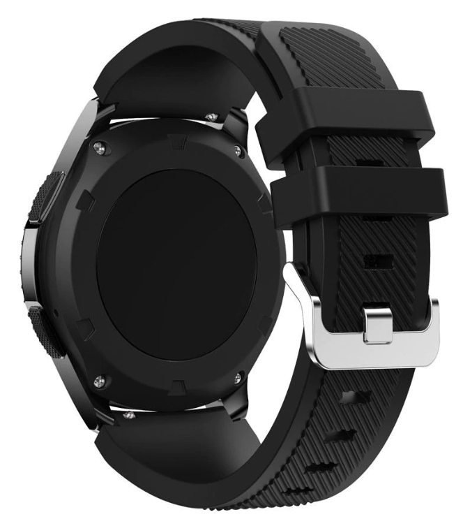Ersatzarmband aus Silikon für Samsung Gear S3 — Schwarz, 22 mm breit