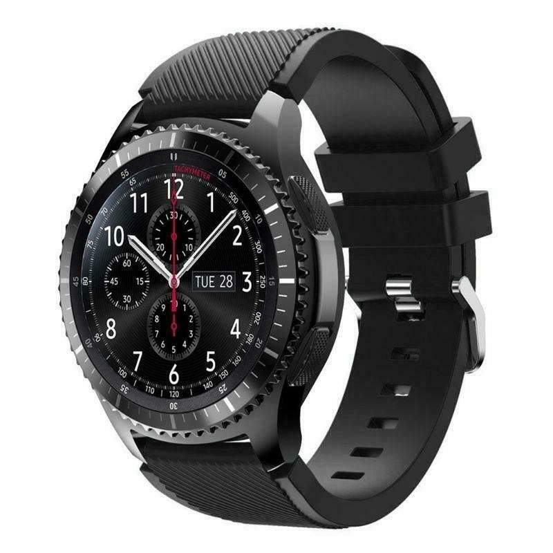 Ersatzarmband aus Silikon für Samsung Gear S3 — Schwarz, 22 mm breit