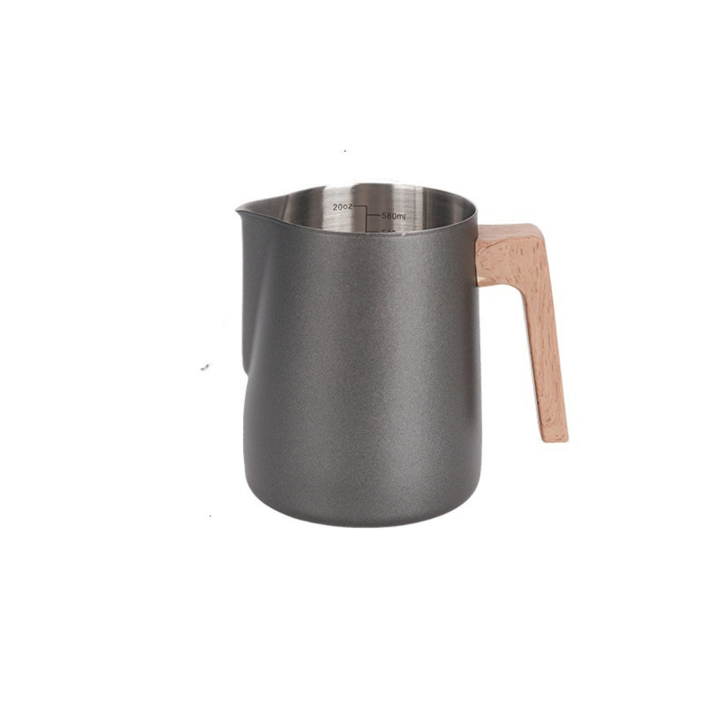 Scandinavian Wood Handle Stainless Milk Pitcher | Ka-mostore