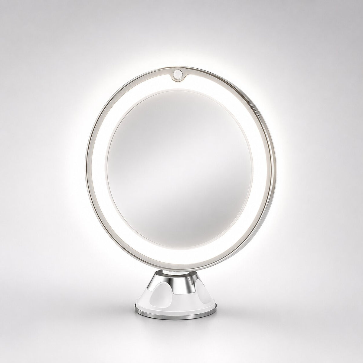 Kosmetix LED Makeup Mirror — 10× Magnification, Round Compact Design