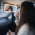 GlowVisor Autospiegel zum Schminken mit Licht — 3 Lichtfarben, klares Glas