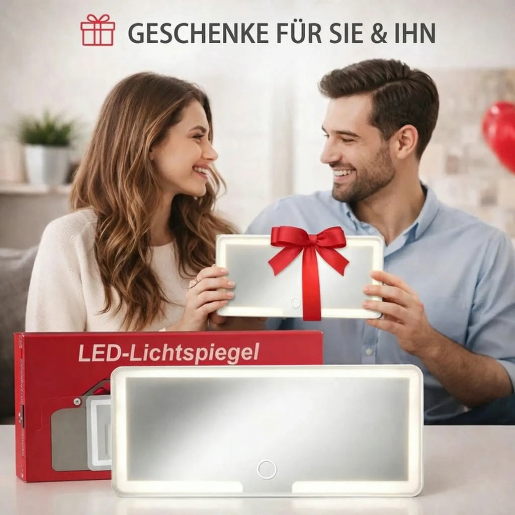 GlowVisor Autospiegel zum Schminken mit Licht — 3 Lichtfarben, klares Glas